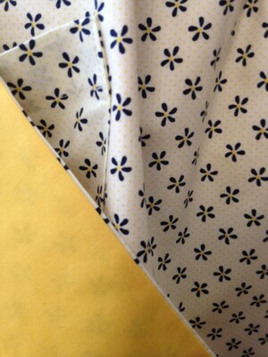 Yellow and Blue Floral Pattern Sunshine Polka Dot Full Apron - image4